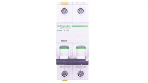 Wyłącznik nadprądowy 2P B 10A 6kA AC iC60N-B10-2 A9F03210