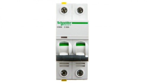 Wyłącznik nadprądowy 2P C 63A 6kA AC iC60N-C63-2 A9F04263