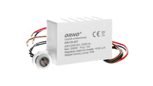 Wyłącznik zmierzchowy z czujnikiem 10A 230V 5-50lx OR-CR-227