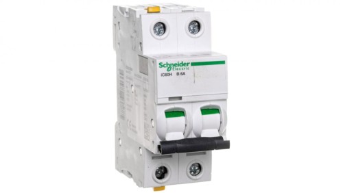 Wyłącznik nadprądowy 2P B 6A 10kA AC iC60H-B6-2 A9F06206