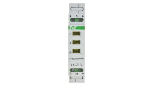 Lampka modułowa 3-fazowa żółta 3x230V+N AC LK-713Y