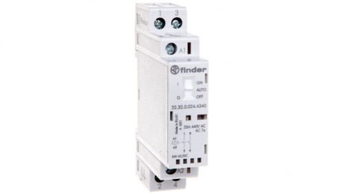 Stycznik modułowy 2Z 25A 24V AC/DC funkcja Auto-On-Off wskaźnik zadziałaniua + LED 17,5mm 22.32.0.024.4340