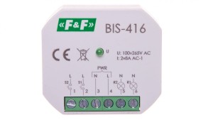 Przekaźnik impulsowy dwukanałowy 8A 2Z 230V AC BIS-416