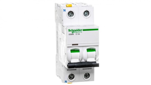 Wyłącznik nadprądowy 1P+N C 1A 6kA AC iC60N-C1-1N A9F04601
