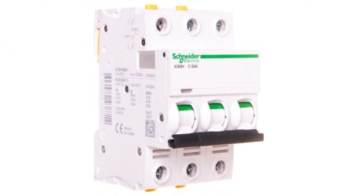 Wyłącznik nadprądowy 3P C 63A 10kA AC iC60H-C63-3 A9F07363
