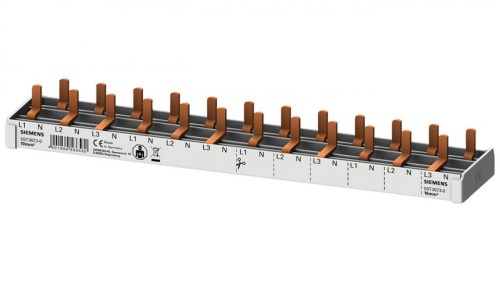 Szyna łączeniowa 3P+N 10mm2 sztyftowa 12 modułowa dla Wyłączników 1P+N wąskich (5SV1 5SV6 5SL60) pełna izolacja 5ST3673-0