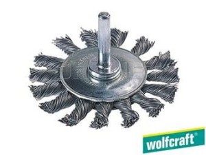 WOLFCRAFT SZCZOTKA TARCZOWA 70mm   DRUT SPLATANY, TRZPIEŃ