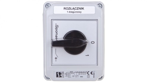 Łącznik krzywkowy 0-1 1P 16A w obudowie ŁK16R-1.825OB3