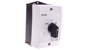 Łącznik krzywkowy HAND-0-AUTO-START (z samopowrotem) 20A 2P w obudowie T0-2-15907/I1 207095