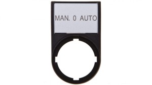 Tabliczka opisowa MAN-0-AUTO 50x30mm czarna 22mm prostokątna M22S-ST-GB12 216501