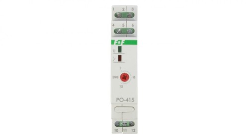 Przekaźnik czasowy 1P 10A 1-15min 230V AC opóźnione odpadanie PO-415 230V