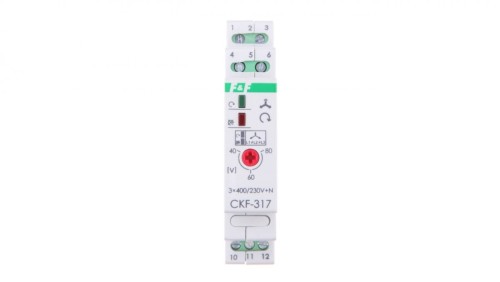 Przekaźnik kolejności, zaniku i asymetrii faz 10A 1P 4sek 40-80V CKF-317