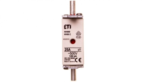 Wkładka bezpiecznikowa NH000 25A gG 500V 004181207