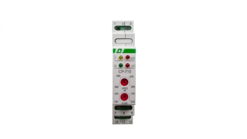 Przekaźnik kontroli napięcia 1-fazowy 3x(50-450V)+N 1P 8A 150-210V/230-260V AC CP-710