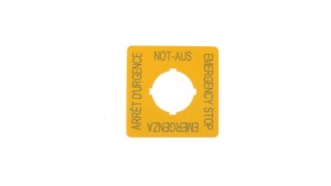 Tabliczka opisowa żółta kwadratowa 50x50mm EMERGENCY STOP M22-XYK1 216484