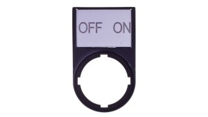 Tabliczka opisowa OFF-ON 50x30mm czarna prostokątna M22S-ST-GB10 216499