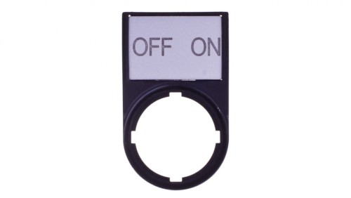 Tabliczka opisowa OFF-ON 50x30mm czarna prostokątna M22S-ST-GB10 216499