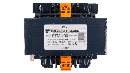 Transformator 1-fazowy bezpieczeństwa STM 400 230/ 24V 16,6A, Ta 40, 16224-9918