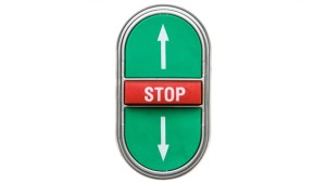 Napęd przycisku potrójny zielony/czerwony /STRZAŁKI GÓRA DÓŁ STOP/ z samopowrotem LPCB7355