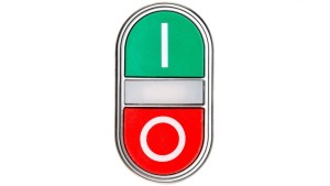 Przycisk dwuklawiszowy zielony/czerwony I-0 z podświetleniem z samopowrotem LPCBL7223