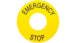 Tabliczka opisowa żółta okrągła fi60mm /EMERGENCY STOP/ ZB2BY9330