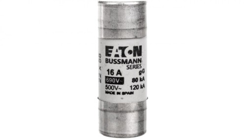 Wkładka bezpiecznikowa cylindryczna 22x58mm 16A gL/gG 690V C22G16