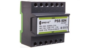 Transformator 1-fazowy modułowy bezpieczeństwa PSS 50N 230/ 24V 2,1A, na szynę DIN, IP20, Ta 40, 16024-9888