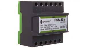 Transformator 1-fazowy modułowy bezpieczeństwa PSS 80N 230/ 24V 3,3A, na szynę DIN, IP20, Ta 40, 16024-9889