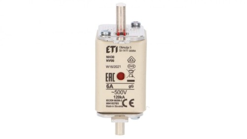 Wkładka bezpiecznikowa NH00 6A gG 500V 004182203
