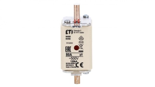 Wkładka bezpiecznikowa NH00 80A gG 500V 004182213
