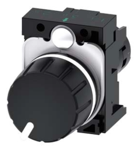 Potencjometr kompaktowy 22mm 4,7kOhm 1W IP69(K) tworzywo czarna gałka z uchwytem przył śrub SIRIUS ACT 3SU1200-2PR10-1AA0