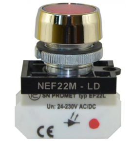 Lampka NEF22 metalowa płaska czerwona W0-LD-NEF22MLD C