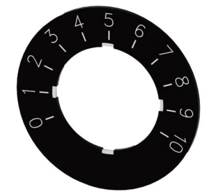 Etykieta do potencjometru 22mm skala 1 do 10 SIRIUS ACT 3SU1900-0BG16-0SA0 /10szt./
