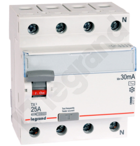Wyłącznik różnicowoprądowy 4P 25A 0,03A typ AC P304 TX3 411707