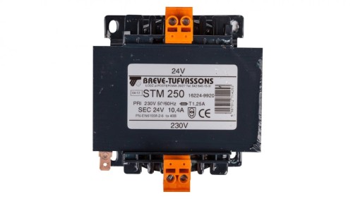 Transformator 1-fazowy bezpieczeństwa STM 250 230/ 24V 10,4A, Ta 40, 16224-9920