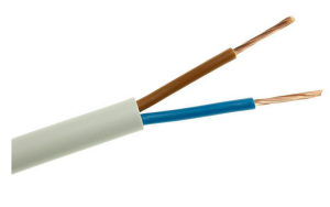 Przewód mieszkaniowy H03VV-F (OMY) 2x0,5 biały 300/300V /50m/