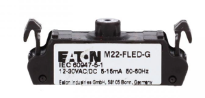 Oprawka z LED płaska zielona 12-30V AC/DC M22-FLED-G 180797