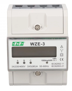 Trójfazowy licznik zużycia energii bezpośredni 80A, zgodność z MID WZE-3