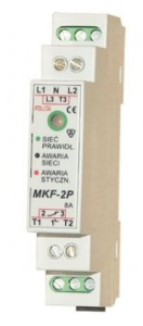Przekaźnik zaniku i asymetrii faz, kontrola styków, 1P MKF-2P