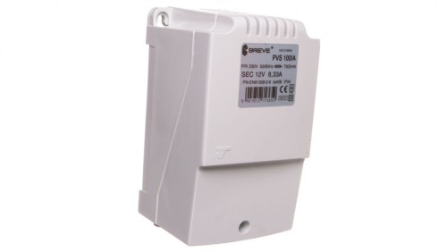 Transformator 1-fazowy bezpieczeństwa PVS 100 230/ 12V 8,33A, w obudowie, IP54, Ta 40, 16012-9956