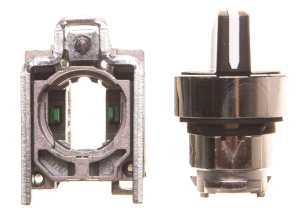 Przełącznik 3 położeniowy pokrętło 22mm czarny 2Z z samopowrotem XB4BJ53