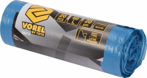 VOREL WORKI MOCNE Z USZAMI NA ODPADY 60l  20 µm /20szt. 09474