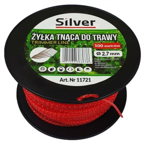 ŻYŁKA TNĄCA 2,7x100m  SKRĘCONA/KARBOWANA /SILVER