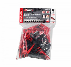 AWTOOLS SYSTEM POZIOMOWANIA ST 1,0mm 50+50(KLIPS 7-15mm + KLIN)