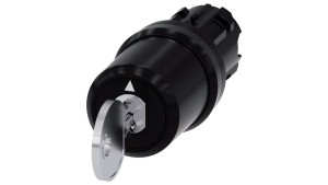 Przełącznik z kluczem 22mm tworzywo 3 poz I-O-II Siemens nr SSG10 klucz w poz O SIRIUS ACT 3SU1000-5BL01-0AA0