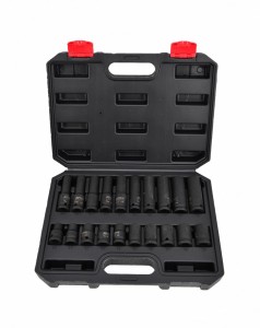 AWTOOLS ZESTAW NASADEK UDAROWYCH 1/2" 20cz./10-19mm/ KRÓTKIE I DŁUGIE BLACK LINE