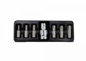 AWTOOLS KOŃCÓWKI TORX 7cz. T25-T55 + ADAPTER BLACK LINE