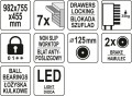 YATO WÓZEK SERWISOWA 7 SZUFLAD LED LOGO