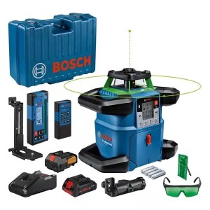 BOSCH LASER OBROTOWY GRL 650 CHVG ZIELONY + ODBIORNIK LR 65 G + PILOT  RC 6 + UCHWYT WM 6 1xPC4,0Ah WALIZKA