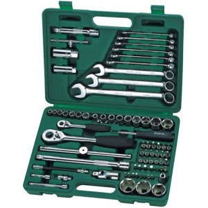 SATA ZESTAW KLUCZY   76cz. 1/4" 1/2"  + PŁASKO OCZKOWE%%%